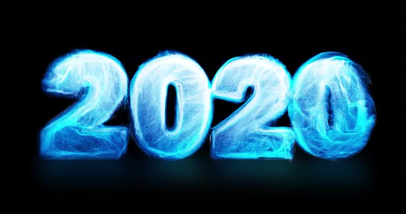 Year 2020 celebration with particle effect