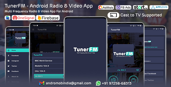 TunerFM - Android Radio & Live TV App (Multi Frequency)