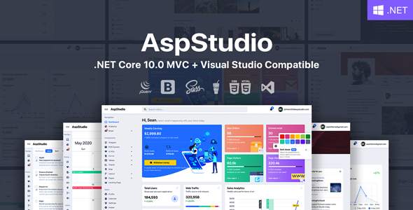 AspStudio - ASP.NET Core 10.0 MVC Bootstrap 5 Admin Template