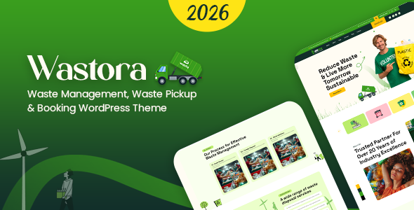 Wastora - Waste Management, Waste Pickup & Booking WordPress Theme