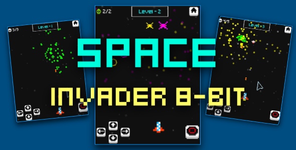 Space Invader 8-Bit - Cross Platform Casual Game