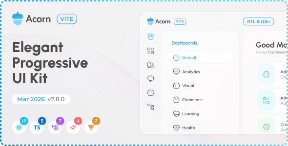 Acorn - Vite React Admin Dashboard (React 19)