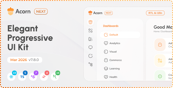 Acorn - Nextjs React Admin Dashboard (React 19)