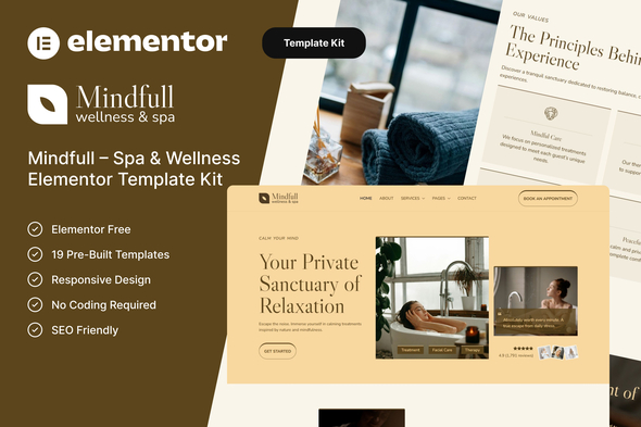 Mindfull – Spa & Wellness Elementor Template Kit