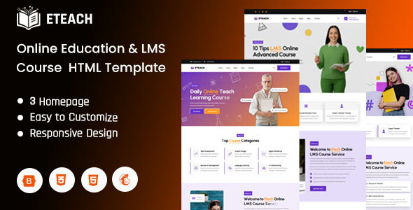 Eteach – Online Education & LMS Course HTML Website Template