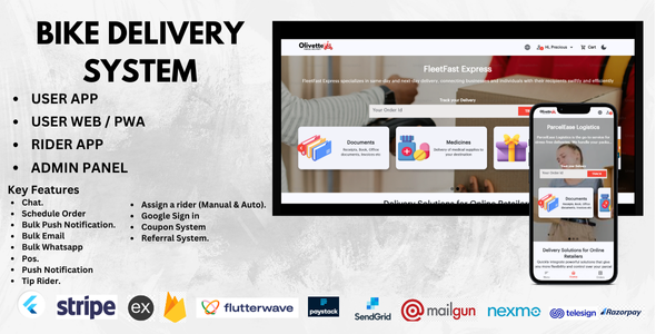 Olivette - Bike Parcel Delivery System & Free Landing Page