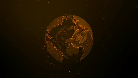 Orange Color Digital Earth Animated