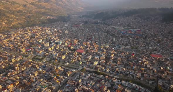 An aerial view of huaraz city