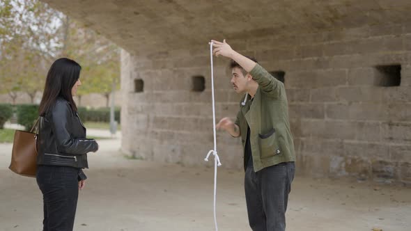 Magician Show Focus with Rope