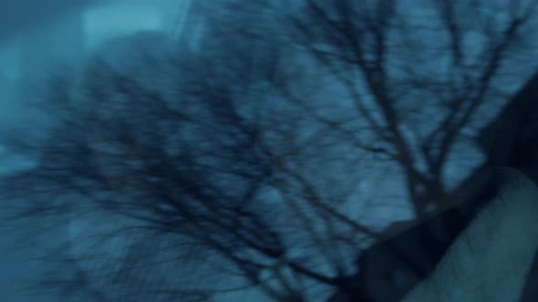 Elderly Couple in the Car on Very Bed Weather