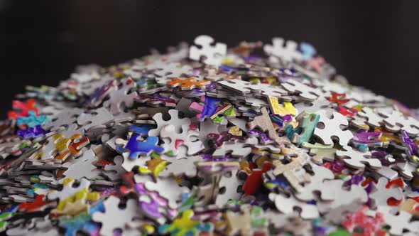 Large Jigsaw Puzzle Piles Falling