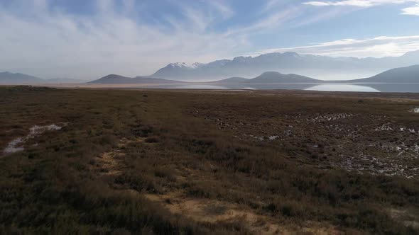 Stunning aerial views over the Brandvlei / Kwaggaskloof dam outside the town of Worcester in the wes