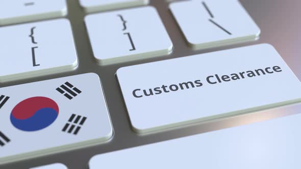 CUSTOMS CLEARANCE Text and Flag of South Korea on the Buttons alt
