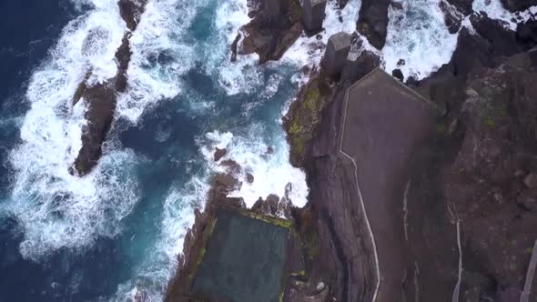 Drone view of the cost and natural pools of Gomera - Canary Islands