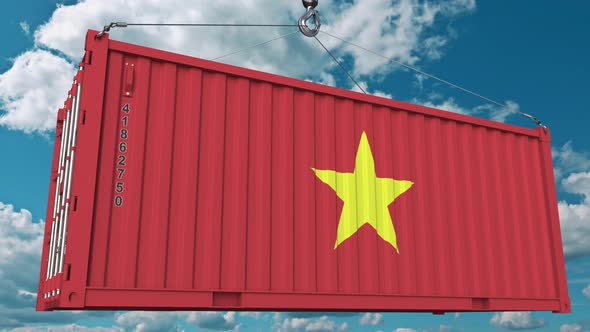 Container with Flag of Vietnam alt