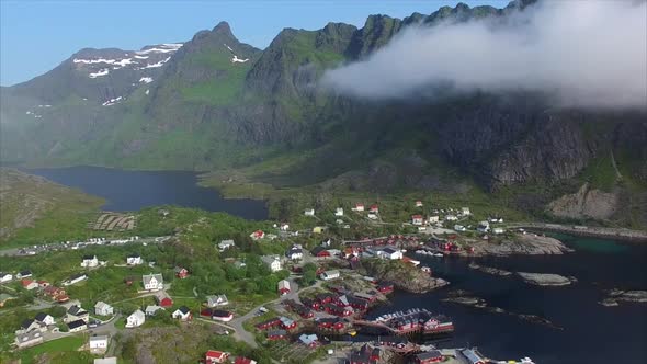 Flying above Lofoten islands in Norway.