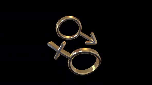 Female and male 3D symbols