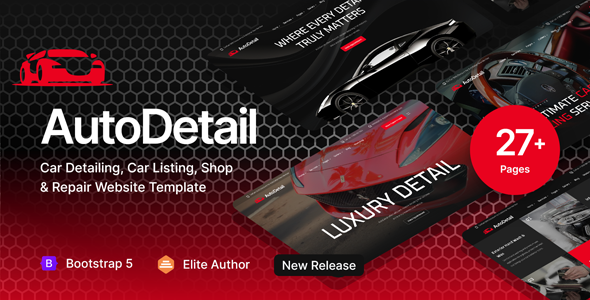 AutoDetail - Car Detailing, Car Listing, Shop & Repair HTML Template