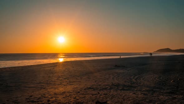 Sunset Time Lapse In Costa Rica beach