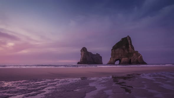 Beautiful empty beach evening