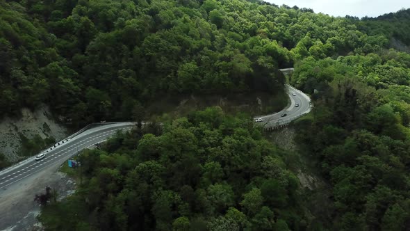 Mountain Winding Zig Zag Road