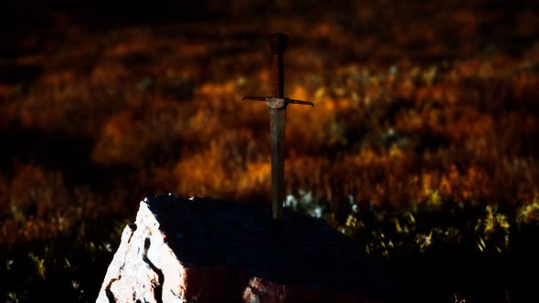 Famous Sword Excalibur of King Arthur in the Rock alt