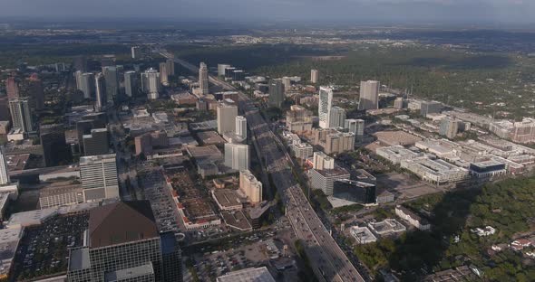 Drone view of the Galleria mall area in Houston, Texas. This video was filmed in 4k for best image q