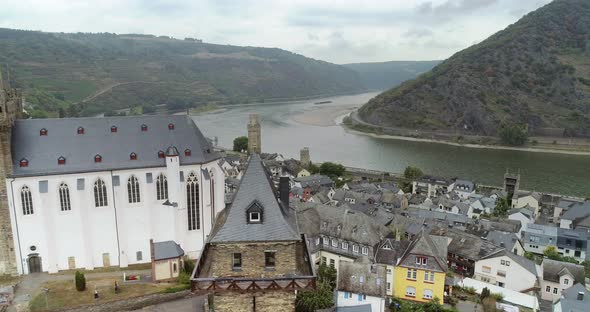 Overwesel Cityscape at the Rhine River Germany