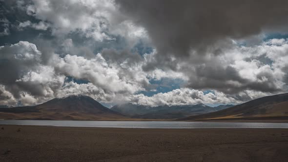 Timelapse of Laguna Miscanti and Mountain Miniques in the background