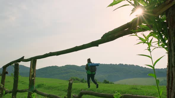 Young Guy Hiking on a Beautiful Sunny Morning