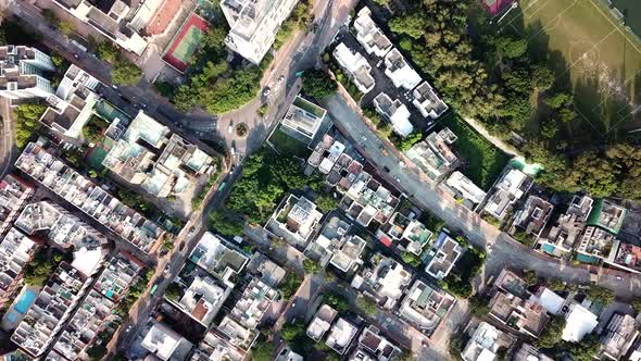 drone flying over Hong Kong