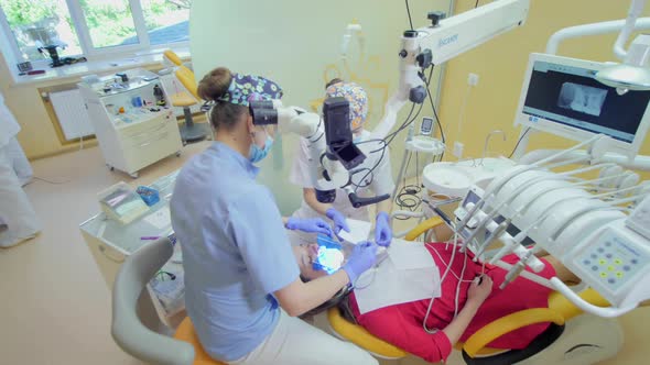 Dentist treating a patient