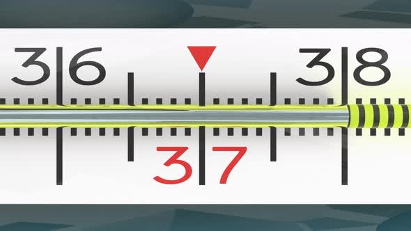 3d Animation With Close Up Thermometer Scale, Patient Is Healthy Medical Concept 4k alt