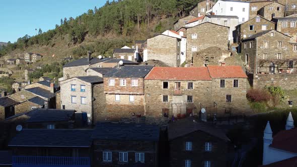 The beautiful village of Piódão in Portugal, with houses made of shale stone