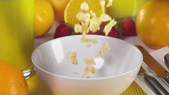 Slow Motion Breakfast Cereal