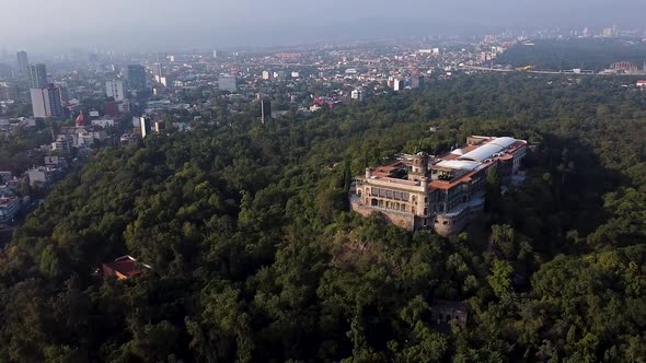 Castle of Mexico City during the day, castle rounded by forest