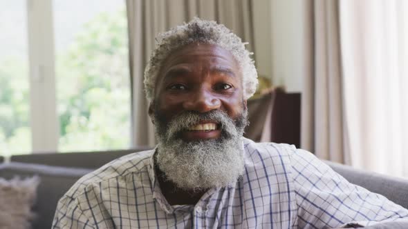 Senior African American man smiling at camera