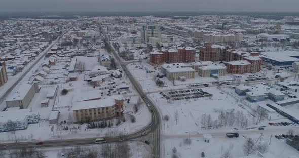 Aerial view of winter city 09