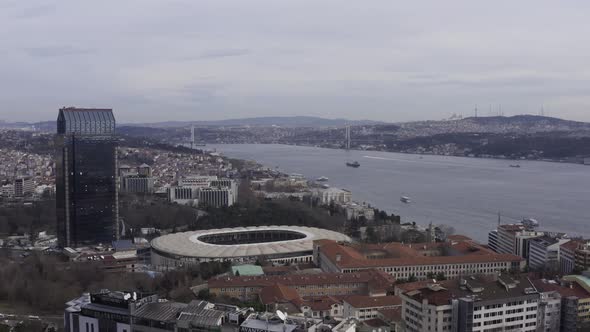 Istanbul Bosphorus And Besiktas Stadium