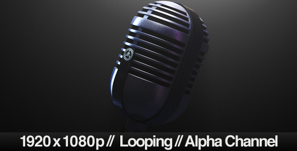 Vintage Microphone Looping with Alpha Channel