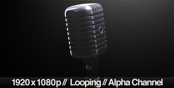 Classic Microphone Looping with Alpha Channel