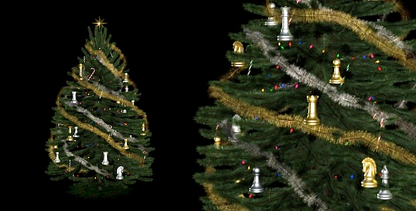 Xmas Tree with Chess Toys alt