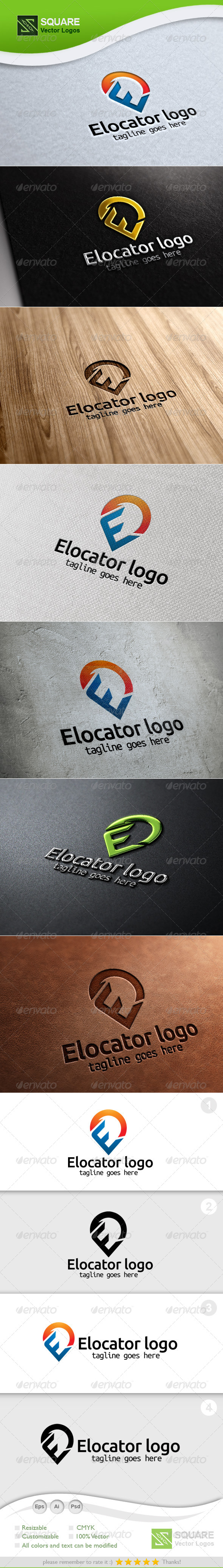 E, Locator Vector Logo Template