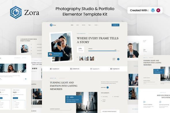 Zora - Photography Studio & Portfolio Elementor Template Kit