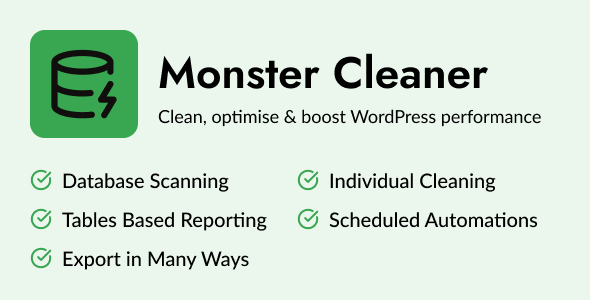 Monster Cleaner – Clean, optimize, and boost WordPress performance