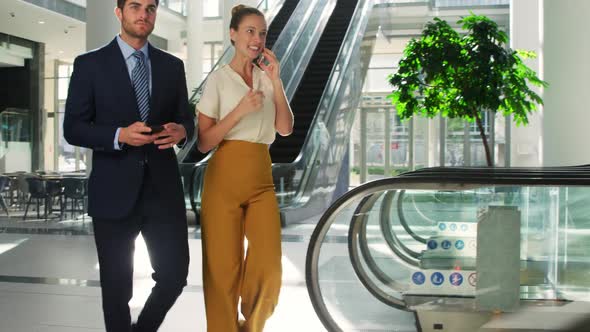 Young business people in a modern office building