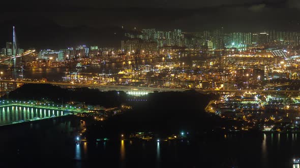 Timelapse Modern Hong Kong City with Bright Illumination