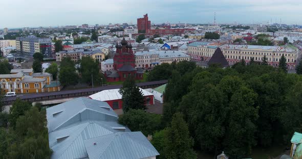 Aerial View of District Buildings in Yaroslavl