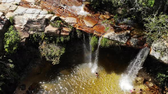 Waterfall valley of butterflies in São Thomé das Letras, Minas Gerais, Brazil