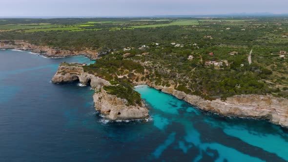 Aerial View of Calo Des Moro Mallorca in Spain